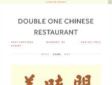 Tablet Screenshot of doubleonerestaurant.com